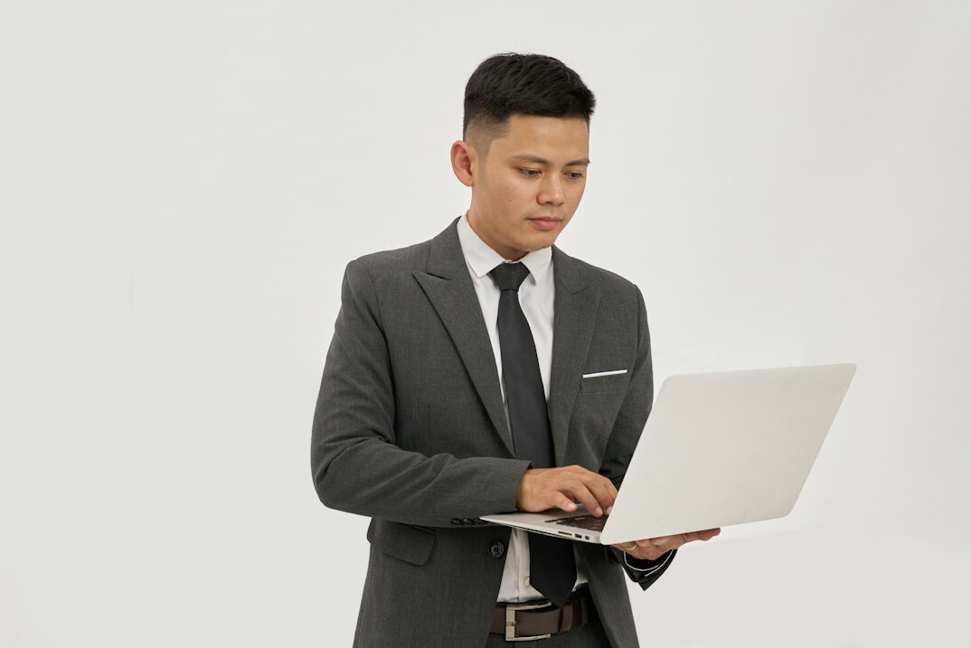insurance professional with laptop