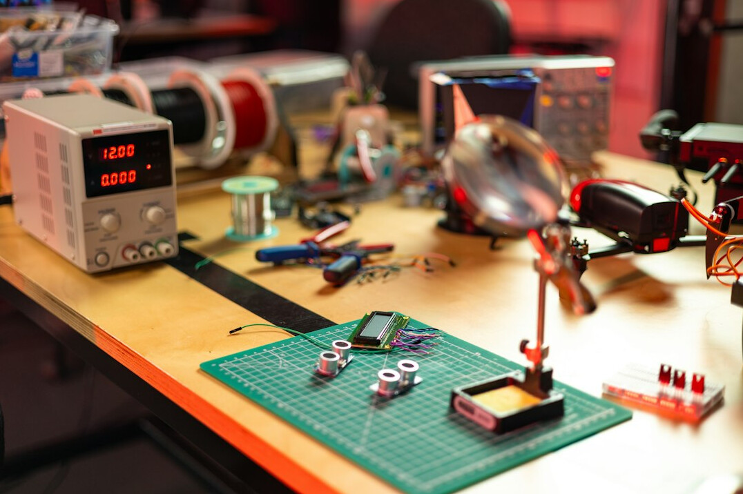 Close-up of a circuit board with electronic components