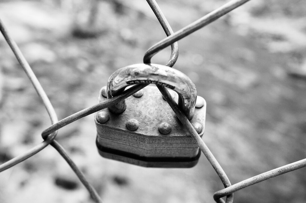 Digital padlock symbol representing data security
